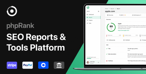 phpRank - SEO Reports & Tools Platform (SaaS)