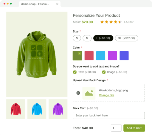 WowAddons Pro - Product Addons for WooCommerce